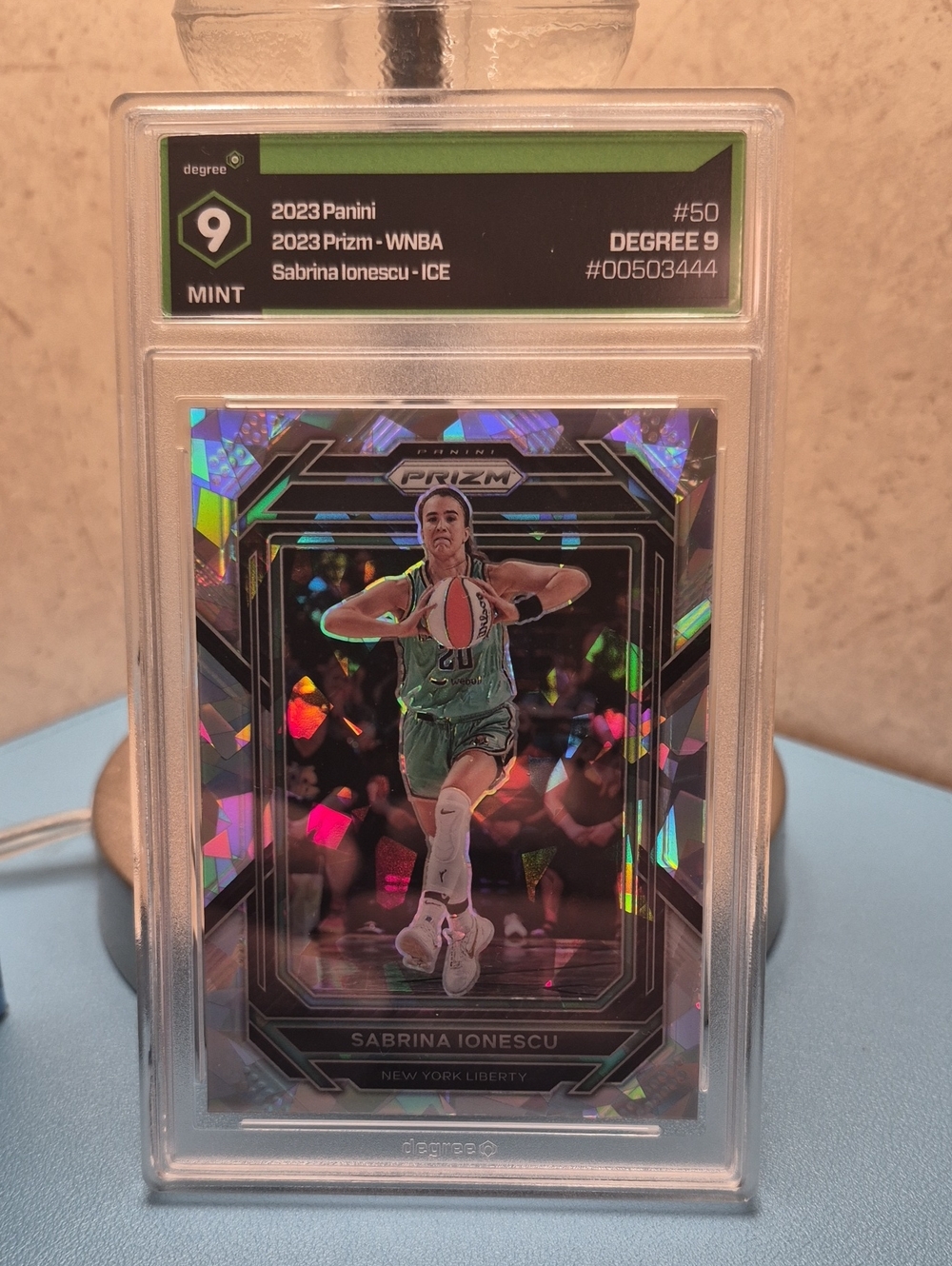 2023 Panini Prizm Sabrina Ionescu Ice Holo Graded 9 Card